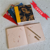 Square shape handmade paper notepad and handmade paper diary with plantable pen and plantable pencil