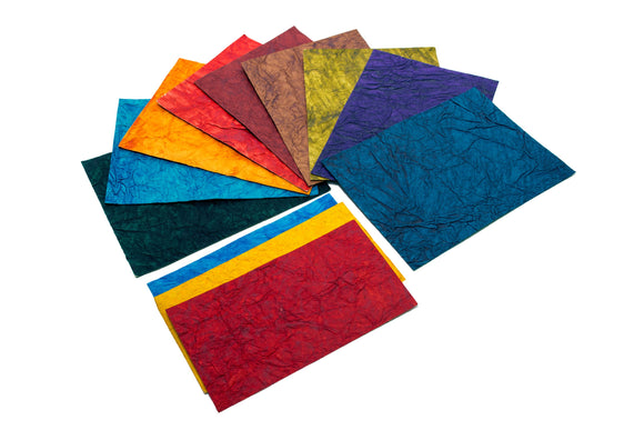 Eco-Friendly wrinkle texture handmade papers with available in various colours and sizes