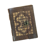 Leather finish Diary with engraved design with lock pattern with seed pen and seed pencil size 5"x7"